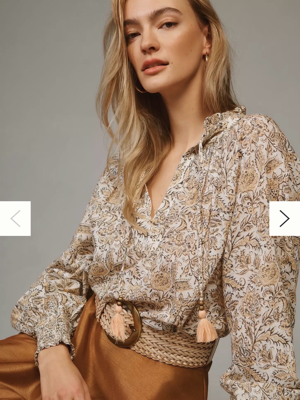 By Anthropologie Tie-Neck Peasant
Blouse - Picture 2 of 11